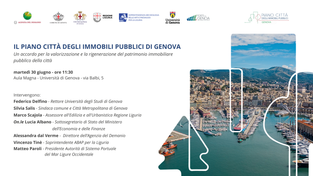 Sottoscrizione del Piano Città degli immobili pubblici di Genova